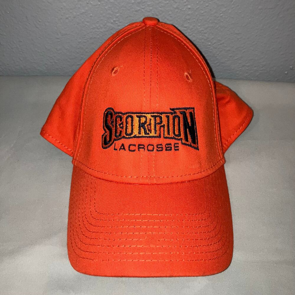 Hat Scorpion Lacrosse Orange Ball Cap 2012 New Era Small - Medium 39Thirty Used